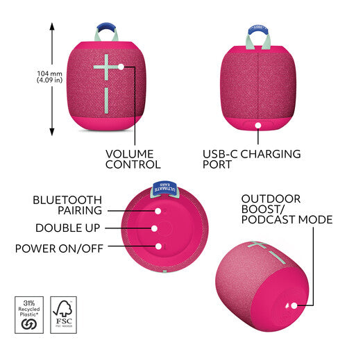 Ultimate Ears WONDERBOOM 4 Wireless Bluetooth Speaker